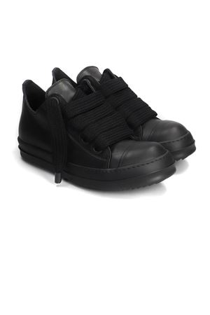 Sneakers Jumbolace Low Sneaks In Pelle Nera RICK OWENS | RU02E1893LCOW209ALL